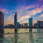 Royalty high quality stock image aerial view of Ho Chi Minh city, Vietnam